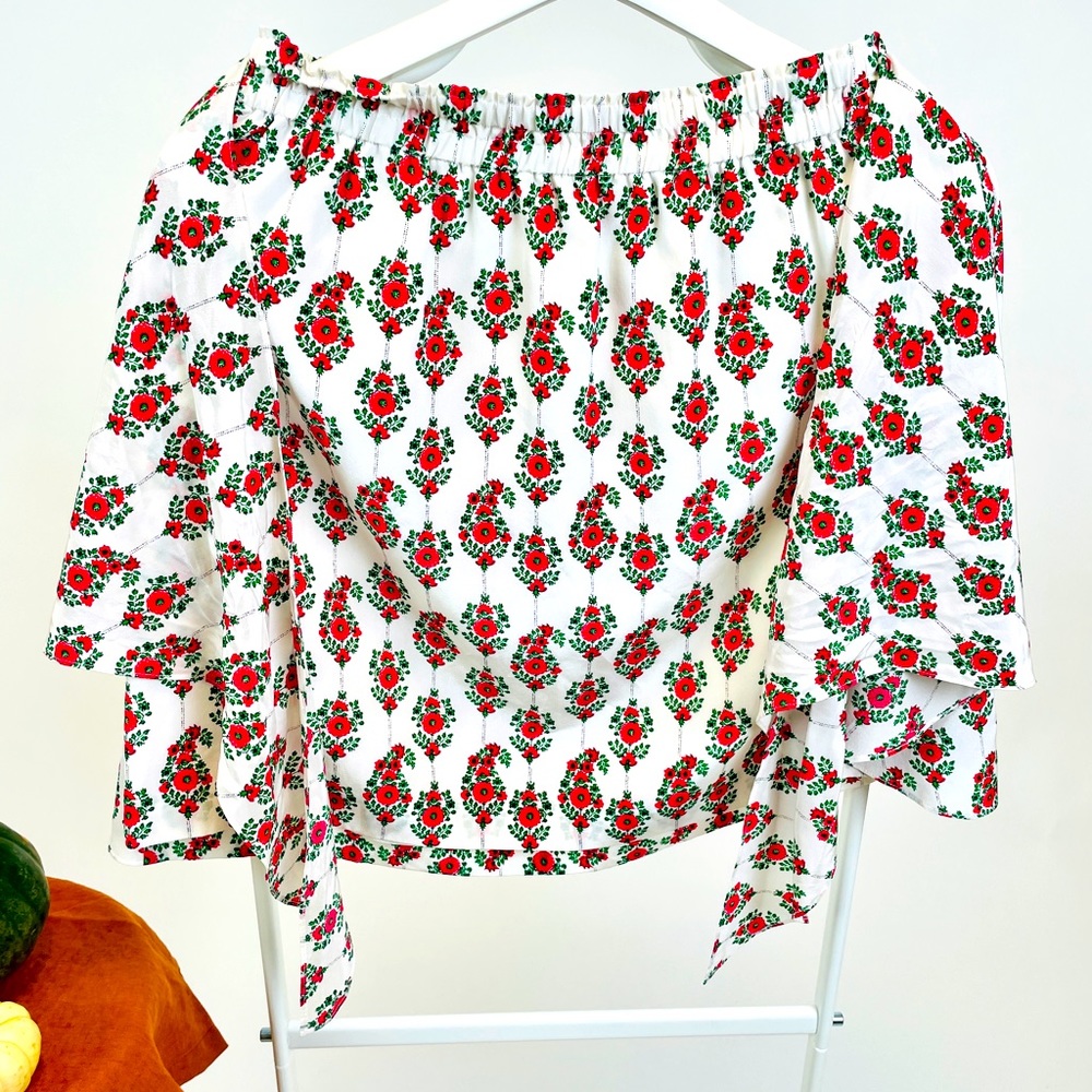 Club Monaco 3/4 Sleeve Silk Rowlen Floral Top | Size 4